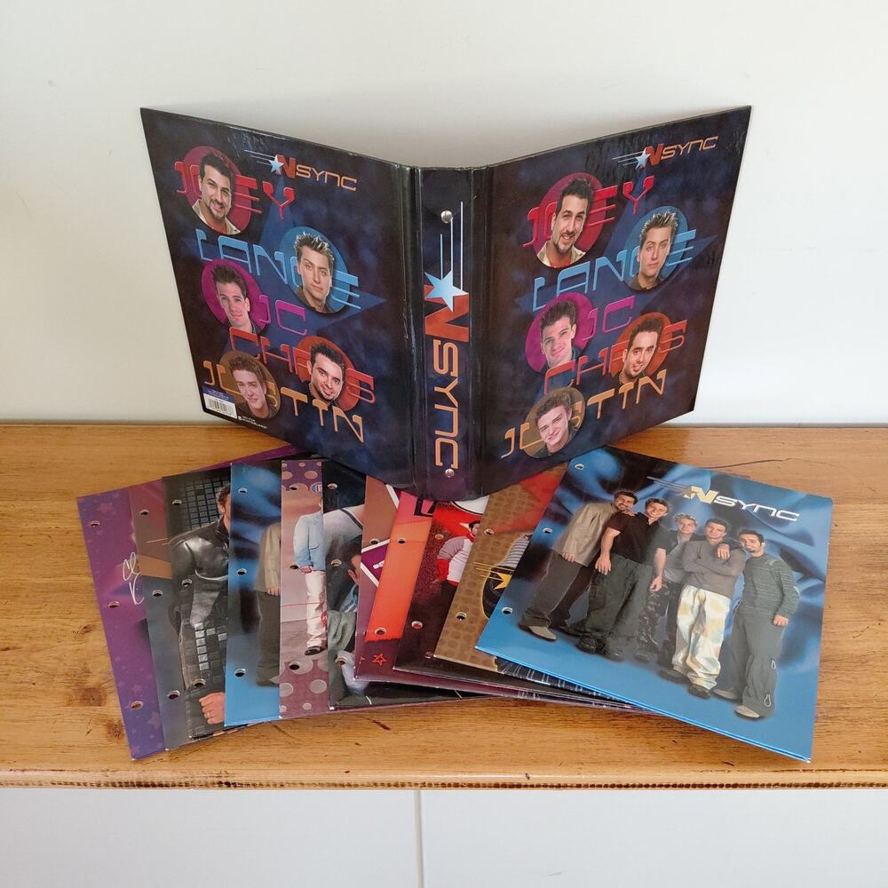 Vintage NSYNC 3 Ring Binder & 11 Folders